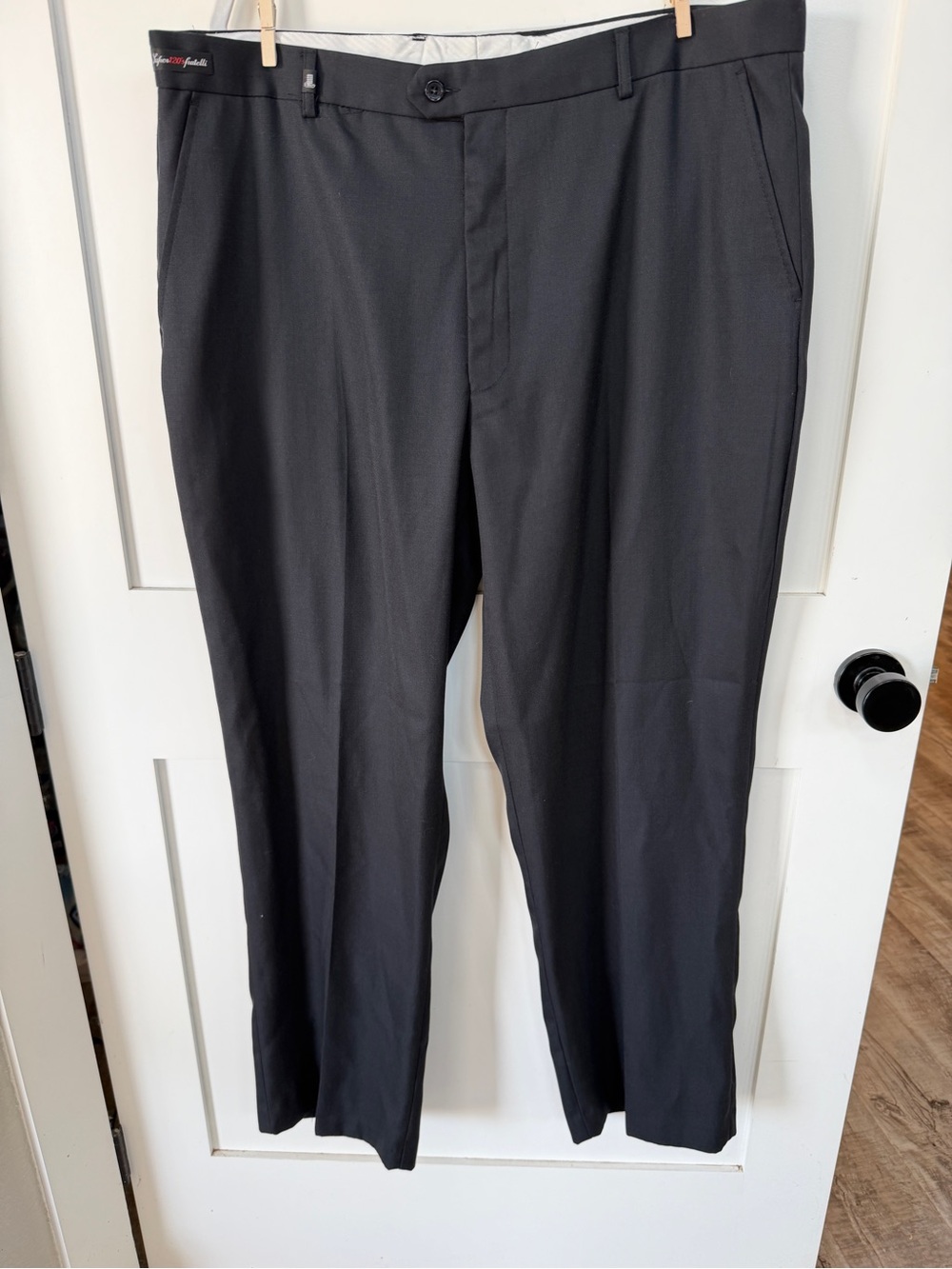 Alberto Cardinali 42 x 32 Men's Charcoal Dress Pants